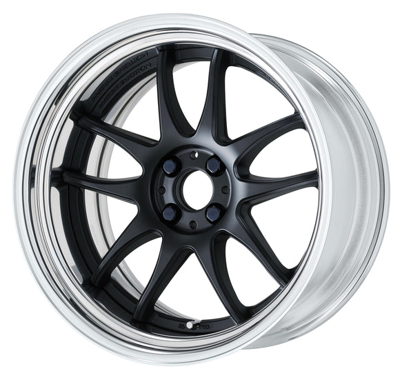 WORK EMOTION CR 2P — Matte Black (MBL), Semi Concave. WORK's 18 inch STEP RIM wheel, shown as a finish reference for 20 inch STEP RIM.