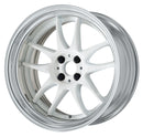 WORK EMOTION CR 2P — White (WHT), Semi Concave. WORK's 18 inch STEP RIM wheel, shown as a finish reference for 17 inch STEP RIM.