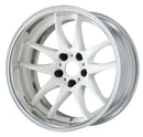 WORK EMOTION CR 2P — White (WHT), Deep Concave. WORK's 17 inch FULL REVERSE wheel, shown as a finish reference for 16 inch FULL REVERSE.