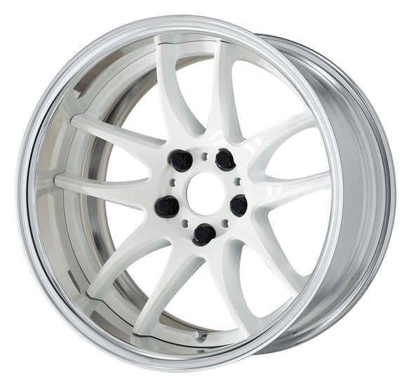 WORK EMOTION CR 2P — White (WHT), Deep Concave. WORK's 17 inch FULL REVERSE wheel, shown as a finish reference for 16 inch FULL REVERSE.
