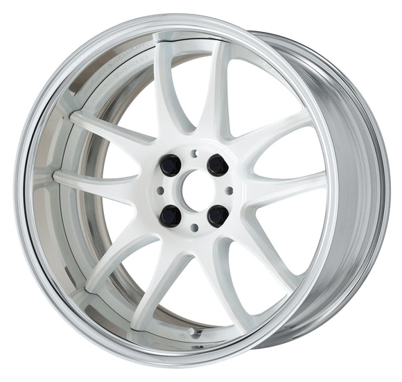 WORK EMOTION CR 2P — White (WHT), Semi Concave. WORK's 17 inch FULL REVERSE wheel, shown as a finish reference for 19 inch FULL REVERSE.