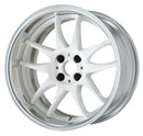WORK EMOTION CR 2P — White (WHT), Semi Concave. WORK's 17 inch FULL REVERSE wheel, shown as a finish reference for 16 inch FULL REVERSE.