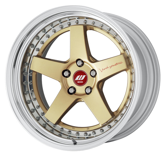 WORK ZISTANCE W5S — Gold (GLD), 19 inch, 3-piece STEP RIM. WORK factory photo.