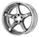 WORK EMOTION T5R 2P — Glimit Silver (GTS), Deep Concave. WORK's 19 inch FULL REVERSE wheel, shown as a finish reference for 18 inch FULL REVERSE.