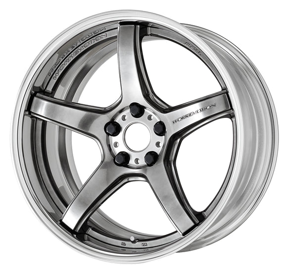 WORK EMOTION T5R 2P — Glimit Silver (GTS), Deep Concave. WORK's 19 inch FULL REVERSE wheel, shown as a finish reference for 18 inch FULL REVERSE.