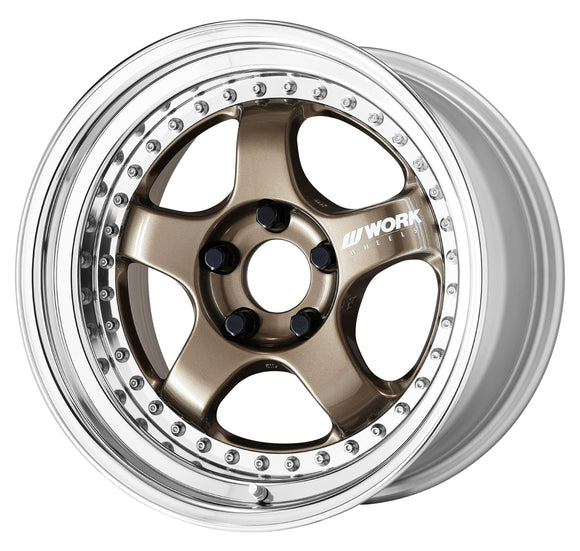 WORK MEISTER S1 3PIECE — Titanium Gold (HPG). WORK's 17 inch NORMAL wheel, shown as a finish reference for 16 inch NORMAL.