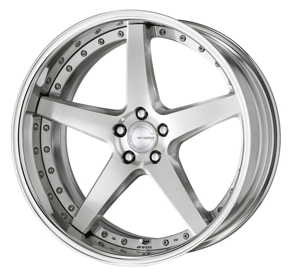 WORK GNOSIS CVF Middle Concave Brushed (BRU) – 21 inch FULL REVERSE wheel shown, reference for 22 inch STEP RIM