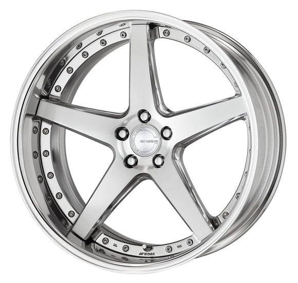 WORK GNOSIS CVF Middle Concave Composite Buff Brushed (PBU) – 21 inch FULL REVERSE wheel shown, reference for 19 inch FULL REVERSE