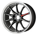 WORK EMOTION ZR10 — Glim Black Diamond Cut Rim (GTKRC), DEEP taper. WORK's 18 inch NORMAL wheel, shown as a finish reference for 19 inch NORMAL.
