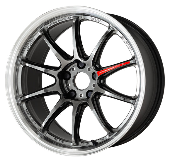 WORK EMOTION ZR10 — Glim Black Diamond Cut Rim (GTKRC), DEEP taper. WORK's 18 inch NORMAL wheel, shown as a finish reference for 19 inch NORMAL.