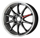 WORK EMOTION ZR10 — Glim Black Diamond Cut Rim (GTKRC), SEMI taper. WORK's 18 inch NORMAL wheel, shown as a finish reference for 16 inch NORMAL.