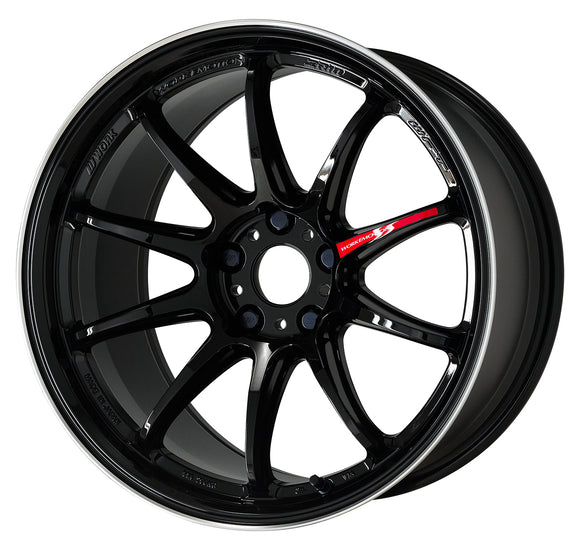 WORK EMOTION ZR10 — Black Diamond Lip Cut (BLKLC), ULTRA DEEP taper. WORK's 18 inch NORMAL wheel, shown as a finish reference for 19 inch NORMAL.
