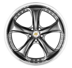 WORK VS KF# 19 Inch – Brilliant Silver Black (BSB), STEP RIM