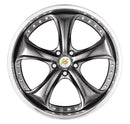 WORK VS KF# 21 inch FULL REVERSE – Brilliant Silver Black (BSB) five-spoke disk, front face (official WORK product image)