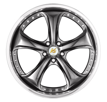 WORK VS KF# 21 inch FULL REVERSE – Brilliant Silver Black (BSB) five-spoke disk, front face (official WORK product image)
