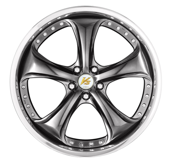 WORK VS KF# 21 inch FULL REVERSE – Brilliant Silver Black (BSB) five-spoke disk, front face (official WORK product image)