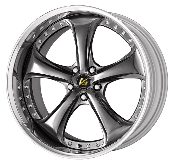 WORK VS KF# 21 inch FULL REVERSE – Brilliant Silver Black (BSB) with buff-anodized full reverse rim (official WORK product image)
