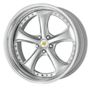 WORK VS KF# 21 inch STEP RIM – Light Greyish Silver (LGS) disk with buff-anodized step rim (official WORK product image)