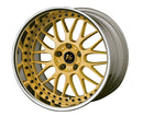 WORK VS XX 18 inch FULL REVERSE – Gold (GLD), shown with WORK's optional black chrome piercing bolts
