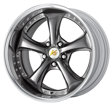 WORK VS KF# 18 inch FULL REVERSE – Brilliant Silver Black (BSB) (view 1) (official WORK product image)