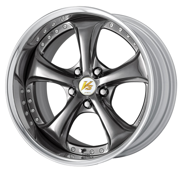 WORK VS KF# 18 inch FULL REVERSE – Brilliant Silver Black (BSB) (view 1) (official WORK product image)