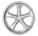 WORK VS KF# 21 inch FULL REVERSE – Light Greyish Silver (LGS) five-spoke disk, front face (official WORK product image)