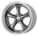 WORK VS KF# 20 inch STEP RIM – Brilliant Silver Black (BSB) disk with buff-anodized step rim (official WORK product image)