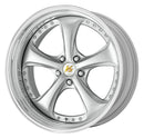 WORK VS KF# 20 inch STEP RIM – Light Greyish Silver (LGS) disk with buff-anodized step rim (official WORK product image)