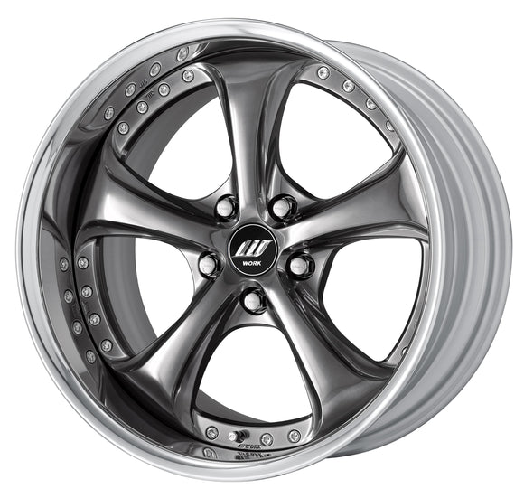 WORK VS KF# 18 inch FULL REVERSE – Brilliant Silver Black (BSB) (view 2) (official WORK product image)
