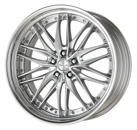 WORK SCHWERT QUELL2 Grimit Bright Silver – 21 inch STEP RIM wheel shown, finish reference for 22 inch