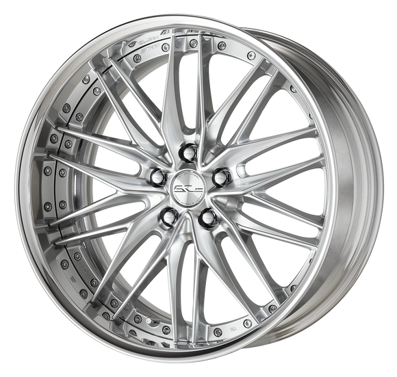 WORK SCHWERT QUELL2 Grimit Bright Silver – 20 inch FULL REVERSE wheel shown, finish reference for 19 inch