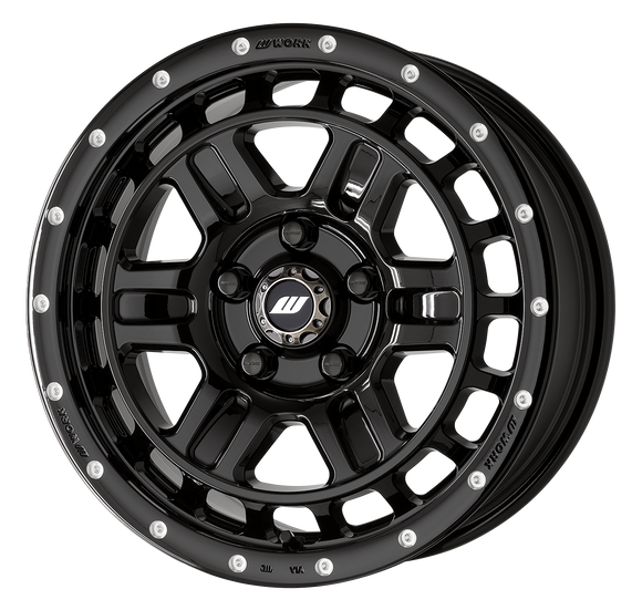 WORK CRAG T-GRABIC2 MC+ — Black Pierce Machining (BLKPM), 16 inch 7.0J +38 (WORK publishes no 15 inch photograph of this model; shown as a finish and design reference for 15 inch)
