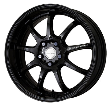 WORK EMOTION D9R — Black (BLK). WORK's 18 inch STEP RIM wheel, shown as a finish reference for 17 inch NORMAL.