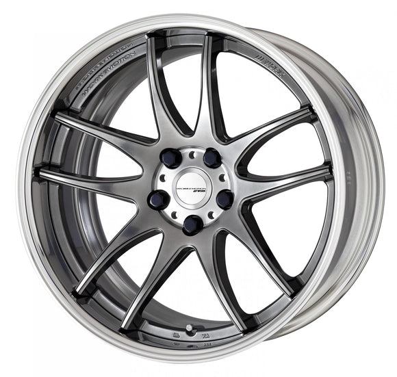WORK EMOTION CR 2P — Glimit Silver (GTS), Deep Concave. WORK's 19 inch FULL REVERSE wheel, shown as a finish reference for 18 inch FULL REVERSE.