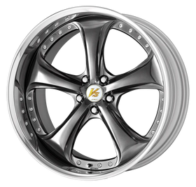 WORK VS KF# 19 Inch – Brilliant Silver Black (BSB), STEP RIM - 0
