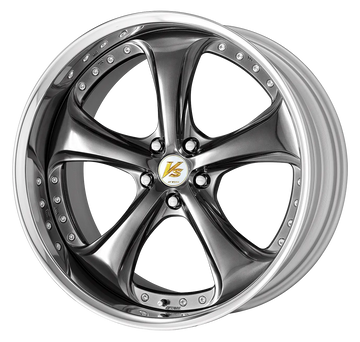 WORK VS KF# 21 inch FULL REVERSE – Brilliant Silver Black (BSB) disk, angled view (official WORK product image)