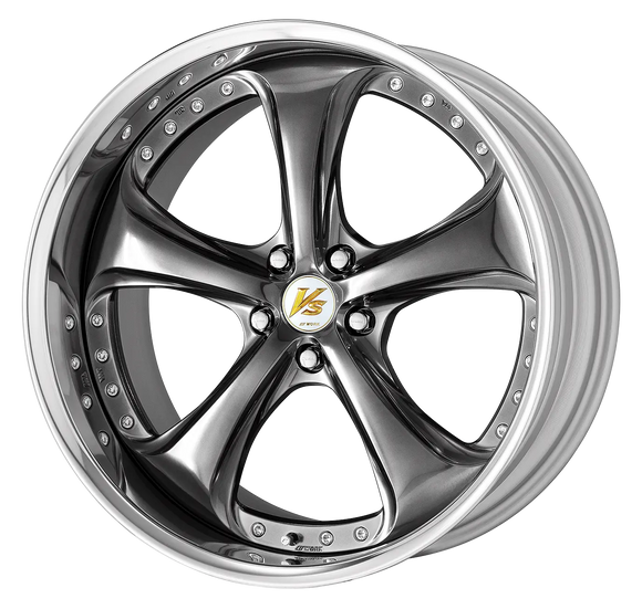 WORK VS KF# 21 inch FULL REVERSE – Brilliant Silver Black (BSB) disk, angled view (official WORK product image)