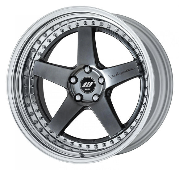 WORK ZISTANCE W5S — Brilliant Silver Black (BSB), 20 inch, 3-piece STEP RIM. WORK factory photo.