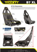 Tillett B7 XL カーボン FIA レーシングシート（FIA 8855-1999・3.8kg）
