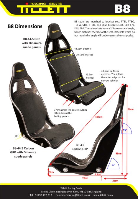 Tillett B8 バケットシート（サルーンカー向け・4.7kg）