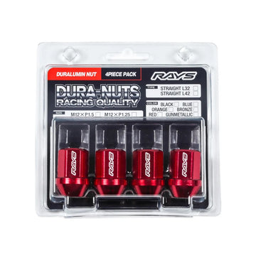 RAYS DURA NUTS L32 STRAIGHT TYPE 4PC SET - 0