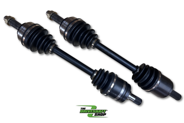 参考画像：同車種：Integra DC5 Type R用Level 0フロントドライブシャフト左右。販売商品は別グレードのハブキット候補です。写真に専用ハブ・付属品は写っていません。現行品番・仕様は確認中です。 左右の長さ・形状や写真の部品点数は、販売商品の左右構成・販売単位・同梱数を示しません。