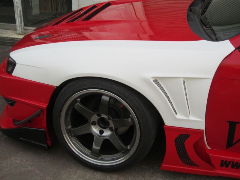 GT Wide Fender, Front for S14 Kouki, 30mm or 50mm Glare