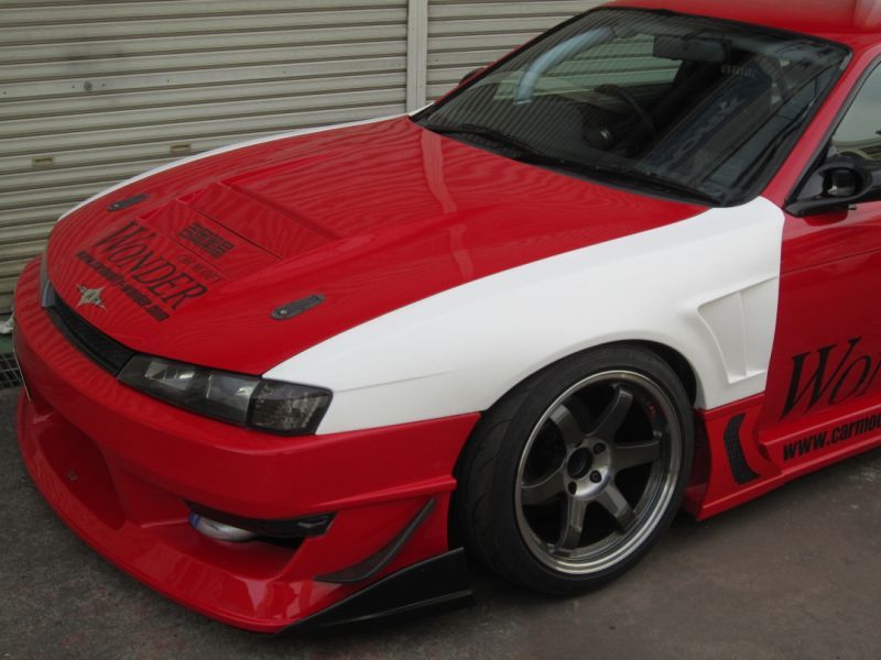 GT Wide Fender, Front for S14 Kouki, 30mm or 50mm Glare