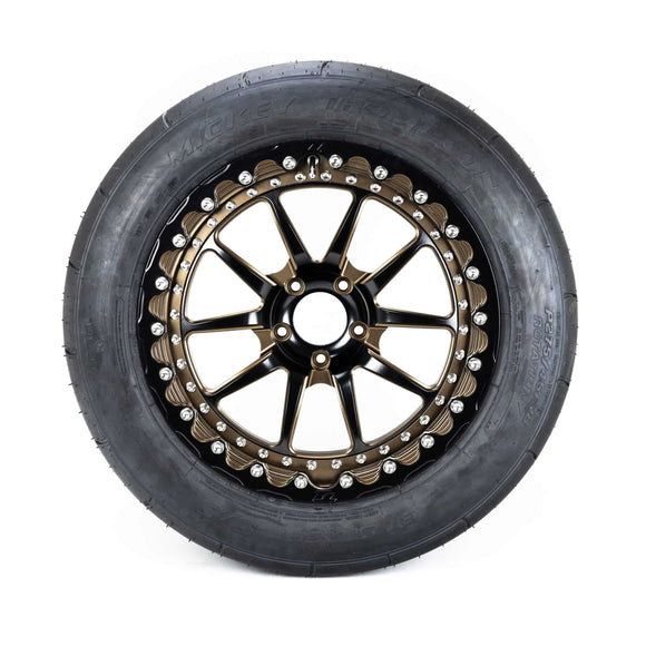 T1 Race Development GT1R 18×10 フロント ドラッグパック（Belak ビードロックホイール＋M/T ドラッグラジアル / R35 GT-R）