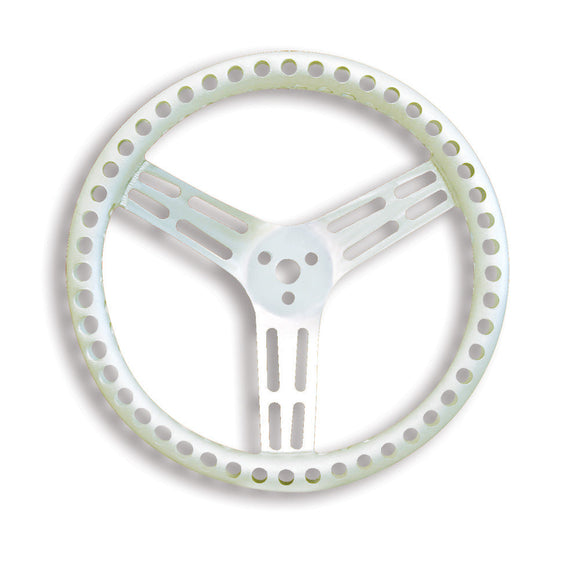 Longacre 52-56837 15" Uncoated Aluminum - DRILLED - Dished