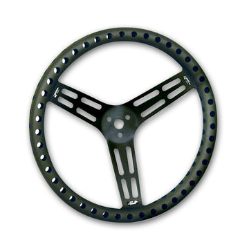 Longacre 52-56838 15" Uncoated Black Aluminum - DRILLED - Dished