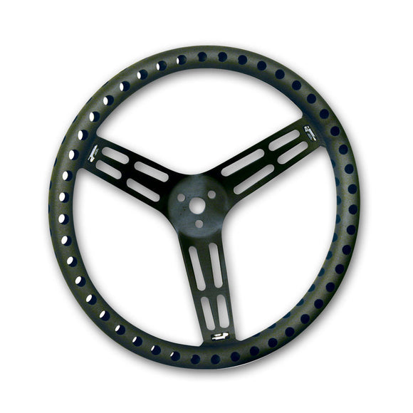 Longacre 52-56838 15" Uncoated Black Aluminum - DRILLED - Dished