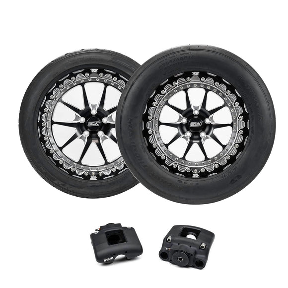Belak V2 18/17 コンプリート ドラッグパック センターロック（18×8.5・17×12 ビードロック＋タイヤ／Iroz パーキングブレーキ付）（Huracán・R8）