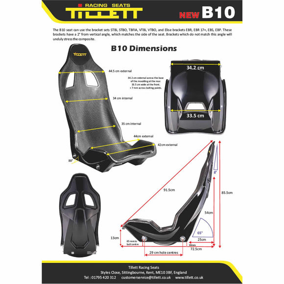 Tillett B10 バケットシート（B6ベース・純正3点式ベルト対応・4.5kg）